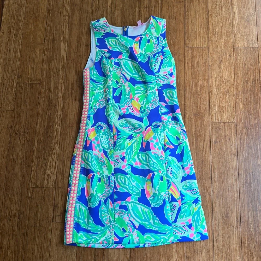 LILLY PULITZER MILA SHIFT DRESS WAKE UP CALL BECKON BLUE SIZE SMALL - Picture 3 of 8